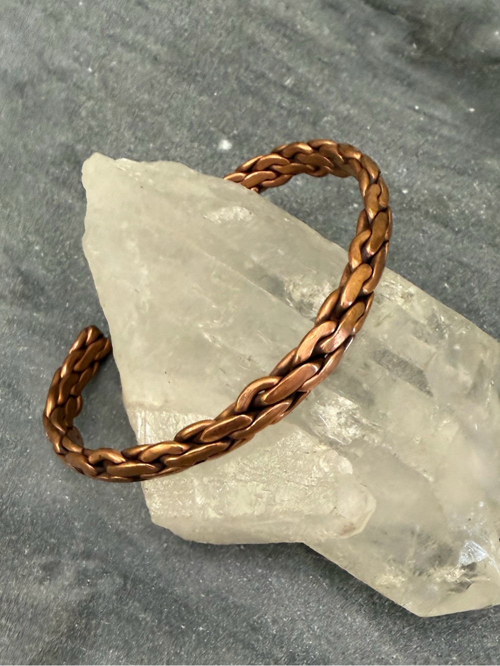 Vintage Braided Copper Cuff Bracelet - Picture 3 of 9